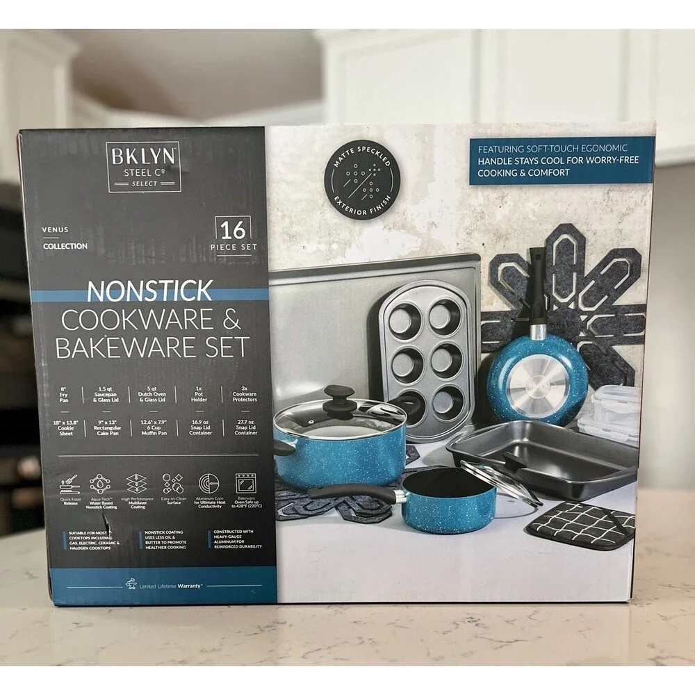 New Venus Brooklyn 16 piece NONSTICK COOKWARE & BAKEWARE SET